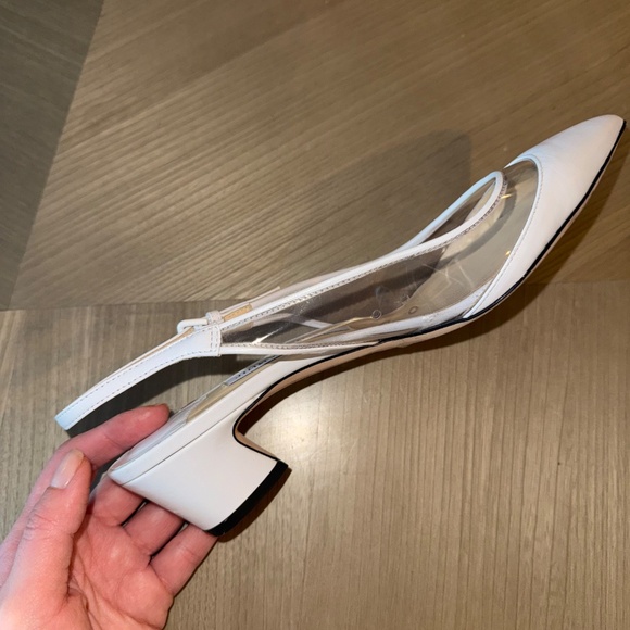 Jimmy Choo Gemma 40 Slingback Pumps — Size 37.5 (White/Clear) - Picture 3 of 8